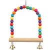 Colorful Beads Decor Wooden Swing bird toy